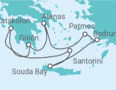 Itinerario del Crucero Historia antigua por islas soleadas - Silversea