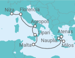 Itinerario del Crucero Segmento vuelta al mundo: de Pireo (Atenas) a Niza (Francia) - Silversea