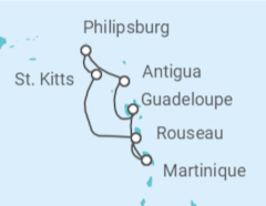 Itinerario del Crucero Antigua, St. Maarten, Martinica - MSC Cruceros