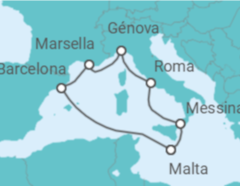 Itinerario del Crucero Italia, Malta, España, Francia - MSC Cruceros