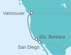 Itinerario del Crucero Vancouver, Columbia Britanica, Canadá - Eurodam - Holland America Line