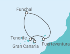 Itinerario del Crucero Islas Canarias - AIDA