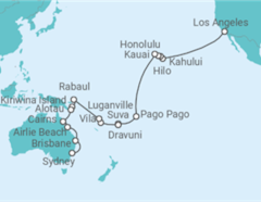Itinerario del Crucero Cruce de Hawái y el Pacífico Sur - Princess Cruises