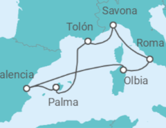 Itinerario del Crucero Italia, Francia y España - Costa Cruceros