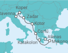 Itinerario del Crucero Grecia, Montenegro, Eslovenia - NCL Norwegian Cruise Line
