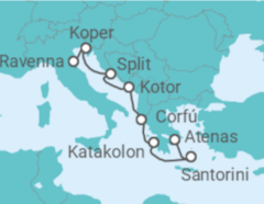 Itinerario del Crucero Grecia, Montenegro, Croacia, Eslovenia - NCL Norwegian Cruise Line