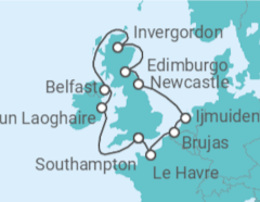 Itinerario del Crucero Islas Británicas: Inglaterra, Irlanda y Escocia - NCL Norwegian Cruise Line