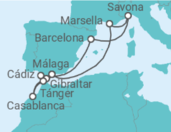 Itinerario del Crucero España, Gibraltar, Marruecos, Francia - Costa Cruceros