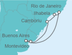 Itinerario del Crucero Argentina, Uruguay, Brasil TI - Costa Cruceros