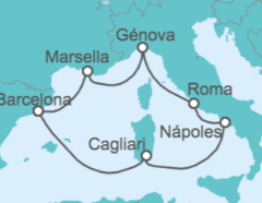 Itinerario del Crucero Italia, Francia - Costa Cruceros