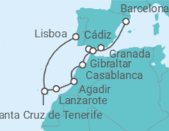 Itinerario del Crucero España, Marruecos y Gibraltar - NCL Norwegian Cruise Line