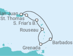 Itinerario del Crucero Caribe Sur con Puerto Rico - Princess Cruises