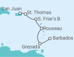 Itinerario del Crucero Caribe Oriental con San Cristóbal - Princess Cruises