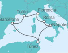 Itinerario del Crucero Legado Mediterráneo TI - Corazul Cruceros