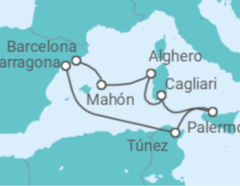 Itinerario del Crucero Tesoros del Mediterráneo TI - Corazul Cruceros
