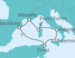 Itinerario del Crucero Momentos mediterráneos TI - Corazul Cruceros