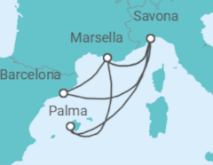 Itinerario del Crucero Francia, Italia, España - Costa Cruceros