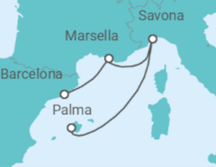 Itinerario del Crucero Francia, Italia - Costa Cruceros