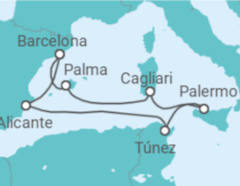 Itinerario del Crucero Tras las huellas del Mediterráneo - Corazul Cruceros