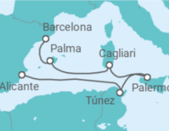 Itinerario del Crucero Tras las huellas del Mediterráneo - Corazul Cruceros