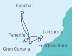 Itinerario del Crucero Oasis del Atlántico - Costa Cruceros