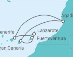 Itinerario del Crucero Islas Canarias - Costa Cruceros