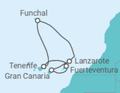 Itinerario del Crucero Oasis del Atlántico - Costa Cruceros