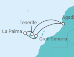 Itinerario del Crucero Oasis del Atlántico - Costa Cruceros
