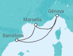 Itinerario del Crucero Francia, España - Costa Cruceros
