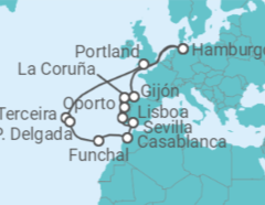 Itinerario del Crucero Portugal, Marruecos, España TI - AIDA