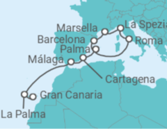 Itinerario del Crucero Desde Palma de Mallorca a Las Palmas de Gran Canaria TI - AIDA