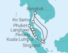Itinerario del Crucero Tailandia, Malasia, Singapur TI - AIDA