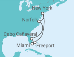 Itinerario del Crucero Estados Unidos (EE.UU.) TI - AIDA
