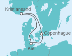 Itinerario del Crucero Dinamarca - AIDA