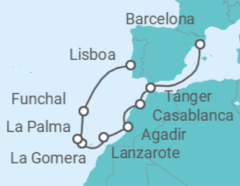 Itinerario del Crucero Un viaje desde la rica cultura de Marruecos hasta las impresionantes islas del Atlántico - Explora Journeys