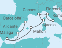 Itinerario del Crucero Un viaje desde las joyas de Italia hasta la costa sur de España - Explora Journeys