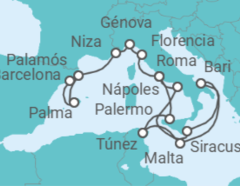 Itinerario del Crucero Un largo viaje desde un Año Nuevo en la Riviera hasta el alma más profunda del Mediterráneo - Explora Journeys