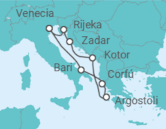 Itinerario del Crucero Bahías de ensueño - Costa Cruceros