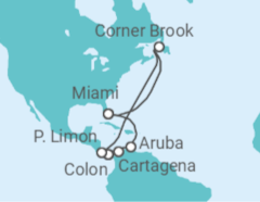 Itinerario del Crucero Caribe con Costa Rica y el Canal de Panamá - Princess Cruises