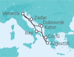 Itinerario del Crucero Bahías de ensueño - Costa Cruceros