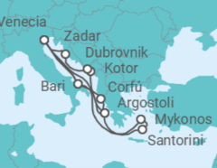 Itinerario del Crucero Italia, Grecia, Montenegro, Croacia - Costa Cruceros