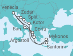 Itinerario del Crucero Italia, Grecia, Montenegro, Croacia - Costa Cruceros