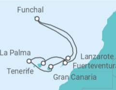 Itinerario del Crucero Canarias, susurros de volcán y mar - Con vuelos - MSC Cruceros