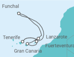 Itinerario del Crucero Año Nuevo en Canarias - Con vuelos - MSC Cruceros