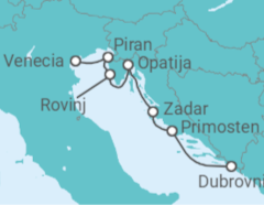 Itinerario del Crucero Croacia - Seadream Yacht Club