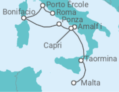 Itinerario del Crucero Italia, Francia - Seadream Yacht Club