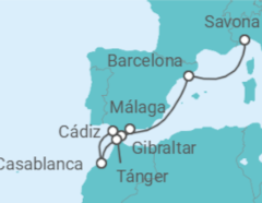 Itinerario del Crucero España, Gibraltar, Marruecos - Costa Cruceros