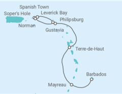 Itinerario del Crucero Guadalupe - Seadream Yacht Club