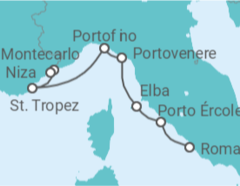 Itinerario del Crucero Italia, Francia, Mónaco - Seadream Yacht Club