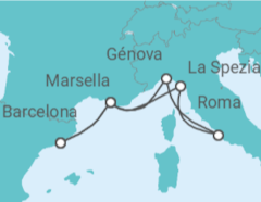 Itinerario del Crucero Francia, Italia - MSC Cruceros